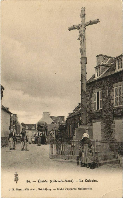 Carte postale ancienne Etables Le Calvaire France