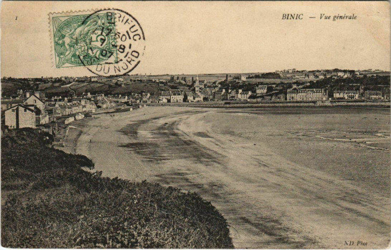 Carte postale ancienne Binic Vue Generale France