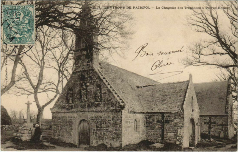 Carte postale ancienne Env.de Paimpol La Chapelle des Trepasses France à Paimpol