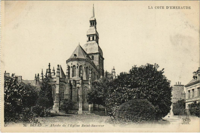 Carte postale ancienne Dinan Abside de l'Eglise St.Sauveur France à Dinan
