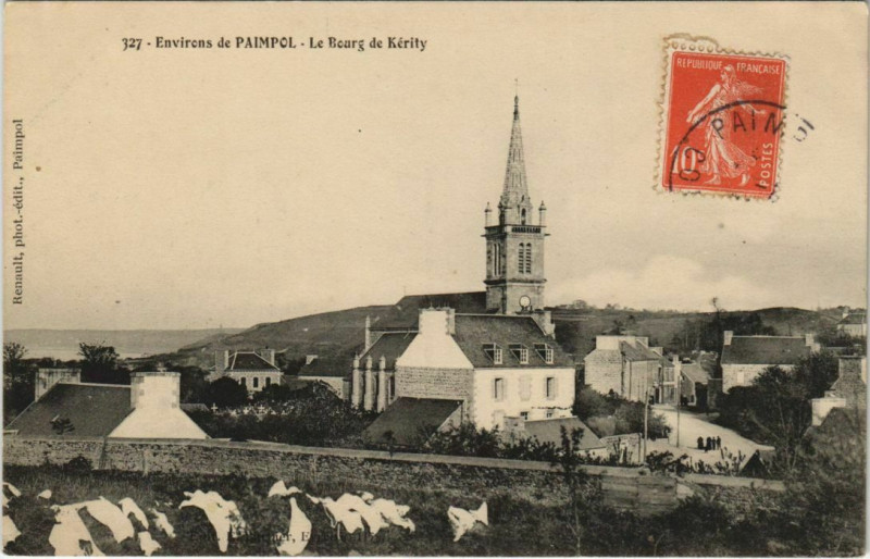 Carte postale ancienne Env.de Paimpol Le Bourg de Kerity France à Paimpol