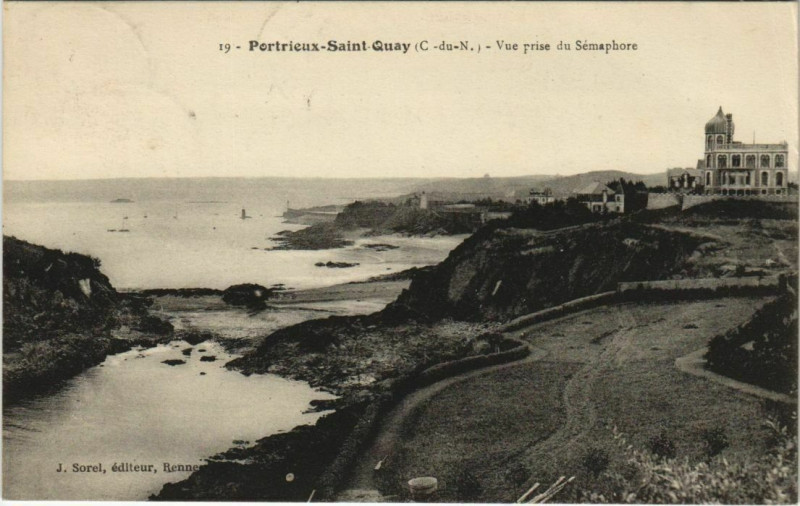 Carte postale ancienne Portrieux St.Quay Vue prise du Semaphore France