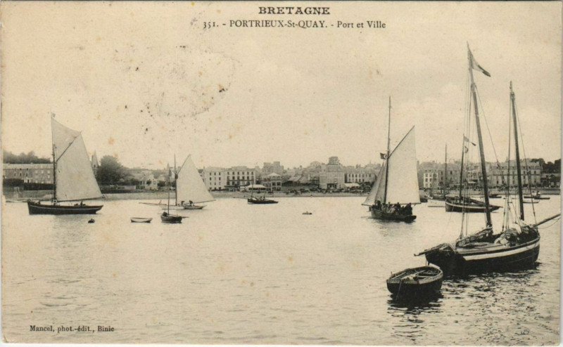 Carte postale ancienne Portrieux St.Quay Port et Ville France