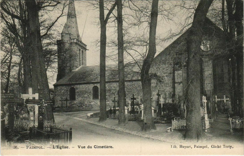 Carte postale ancienne Paimpol L'Eglise, Vue du Cimetiere France à Paimpol