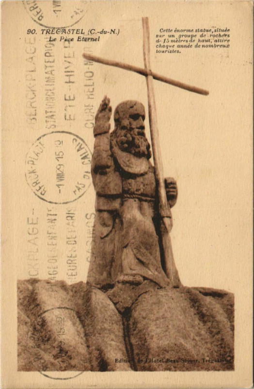 Carte postale ancienne Tregastel Le Pere Eternel France