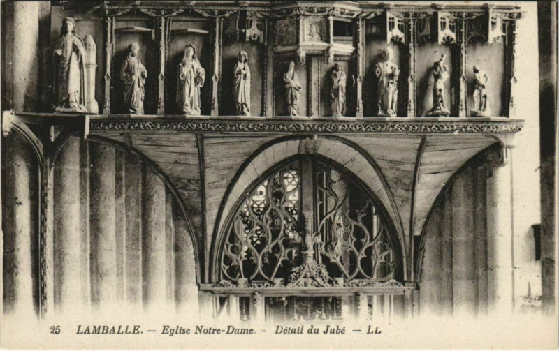 Carte postale ancienne Lamballe Eglise Notre-Dame Detail du Jube France
