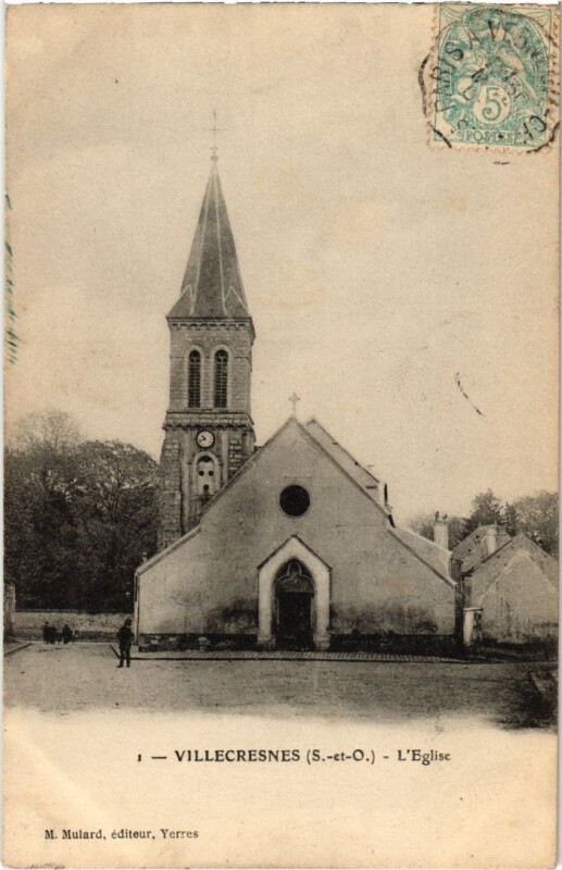 Carte postale ancienne Villecresnes L'Eglise France à Villecresnes