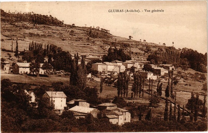 Carte postale ancienne Gluiras - Vue générale à Gluiras