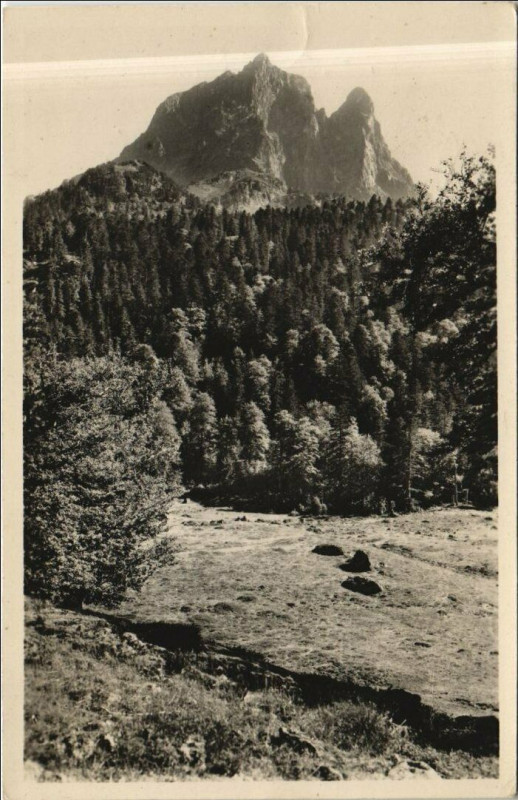 Carte postale ancienne Gabas Pic du Midi - Vue Bious-Artigue