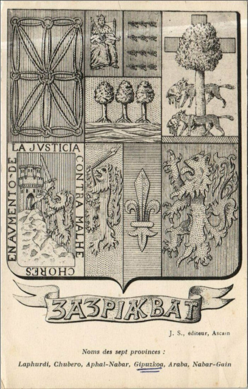 Carte postale ancienne Noms des Sept Provinces - Crests