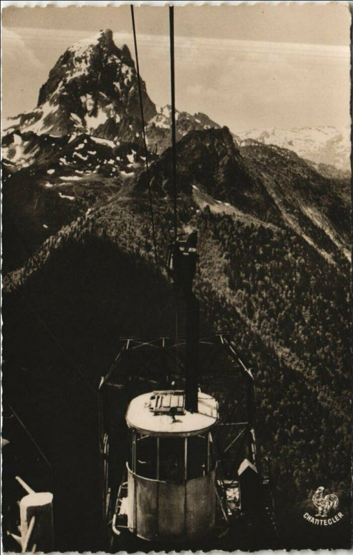 Carte postale ancienne Sagette - Lac d'Artouste - Arrivee du Telepherique