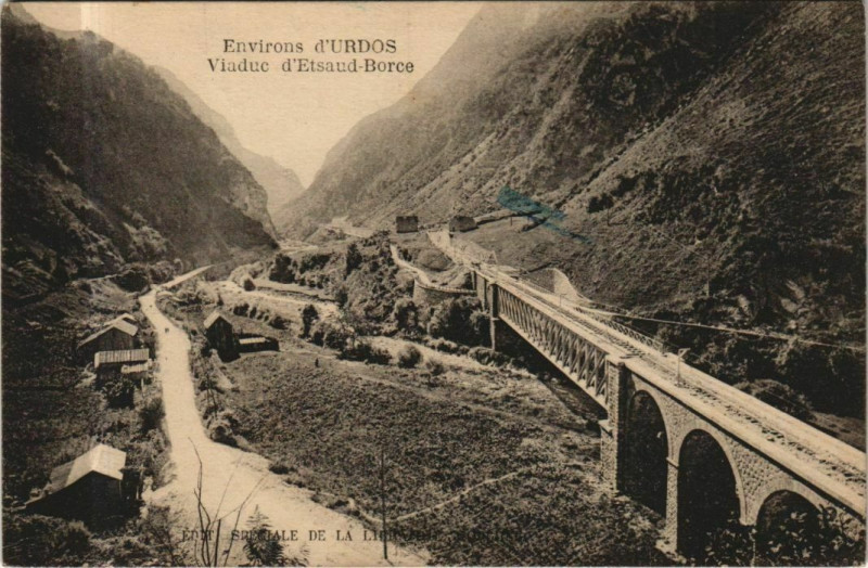 Carte postale ancienne Etsaut Etsaud - Borce - Viaduc - Environs d'Urdos à Borce