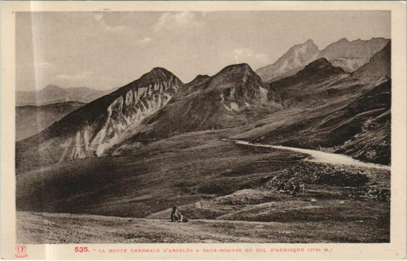 Carte postale ancienne La Route Thermale d'Argeles a Eaux-Bonnes du Col d'Aubisque à Eaux-Bonnes