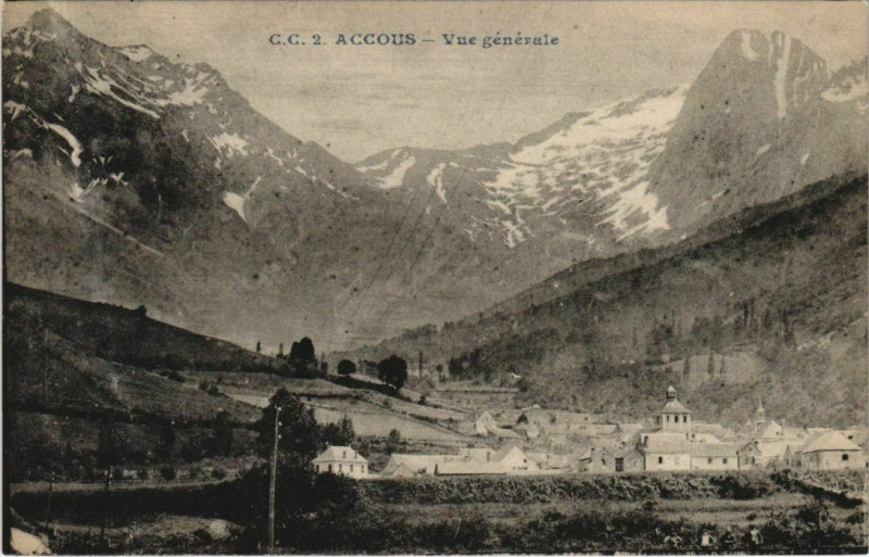 Carte postale ancienne Accous Vue Generale à Accous