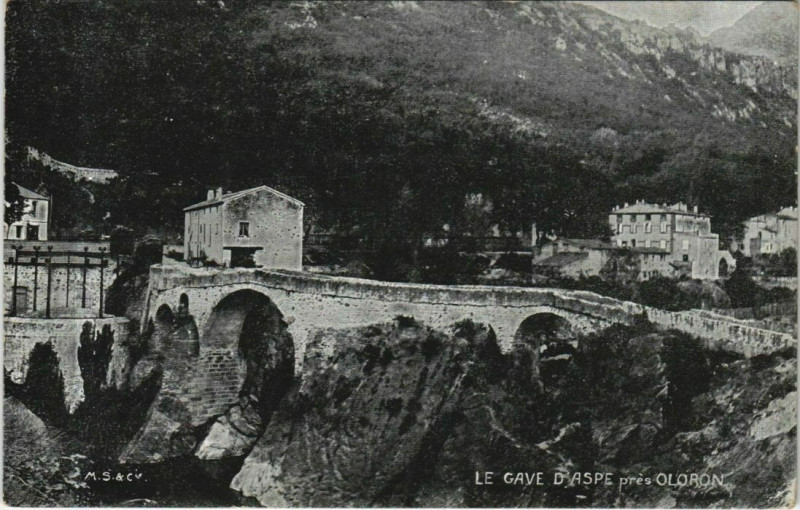 Carte postale ancienne Oloron-Sainte-Marie Le Gave d'Aspe à Oloron-Sainte-Marie