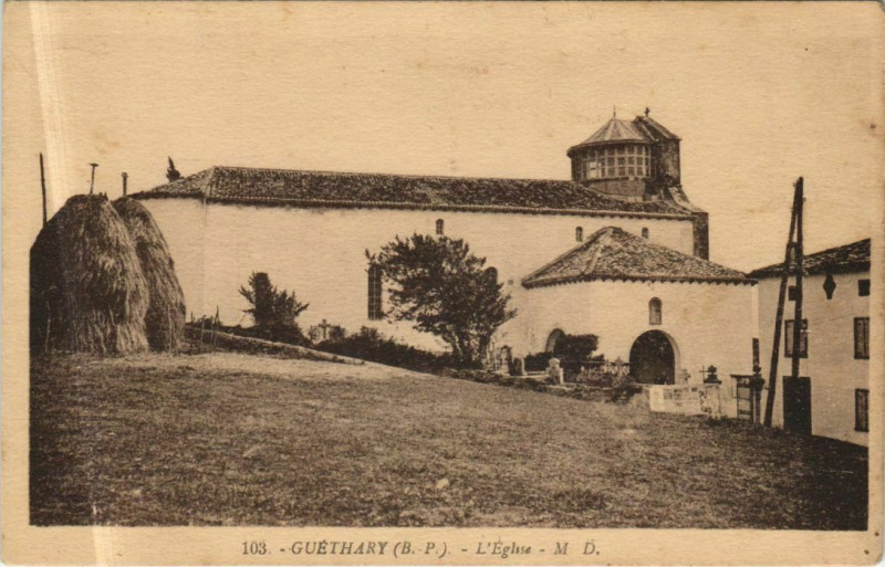 Carte postale ancienne Guethary L'Eglise