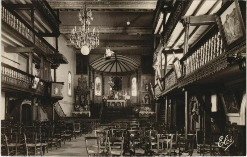 Carte postale ancienne Guethary Interieur de l'Eglise