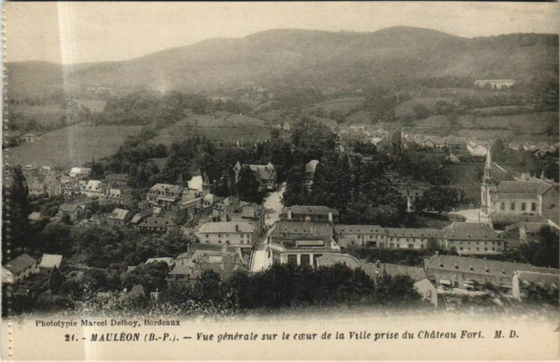 Carte postale ancienne Mauleon Vue Generale