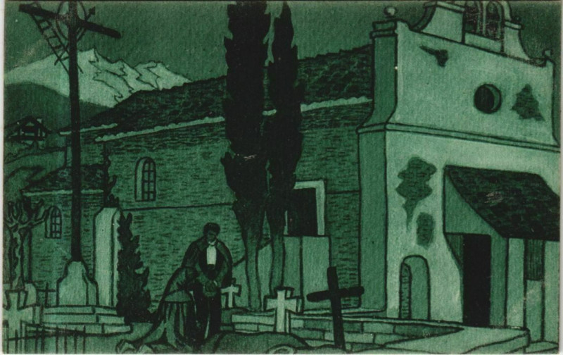 Carte postale ancienne Pays Basque - Au Cimetiere