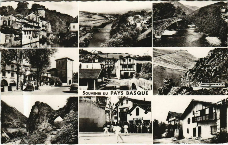 Carte postale ancienne Souvenir du Pays Basque - Town Scenes - Views