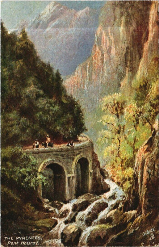Carte postale ancienne The Pyrenees - Pont Hourat