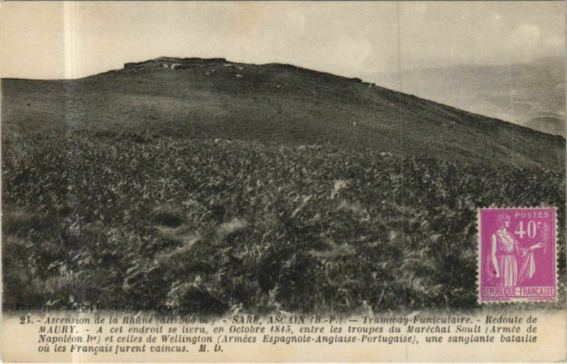 Carte postale ancienne Ascain Sare - Tramway-Funiculaire - Ascension de la Rhune à Ascain