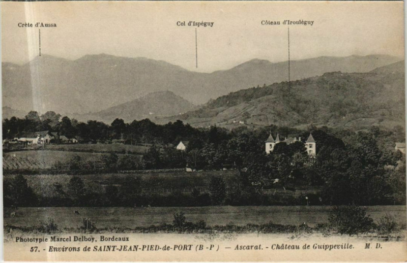 Carte postale ancienne Ascarat Chateau de Guippeville à Ascarat