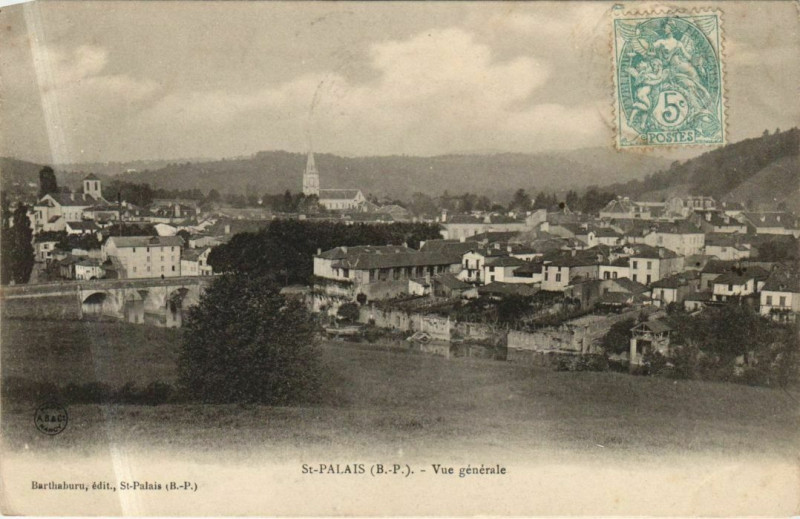 Carte postale ancienne Saint-Palais Vue Generale à Saint-Palais
