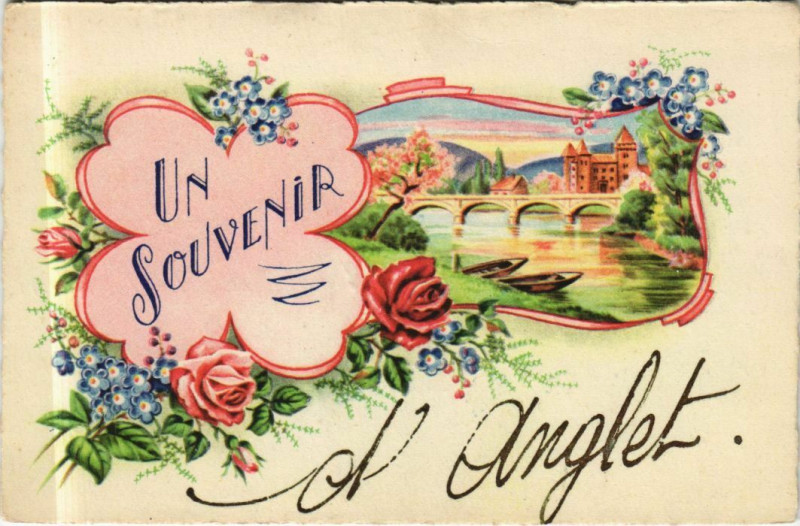 Carte postale ancienne Anglet Un Souvenir d'Anglet à Anglet