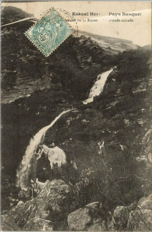 Carte postale ancienne Rhune - La Grande Cascade