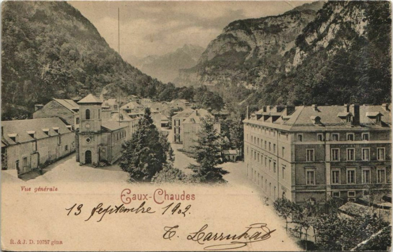 Carte postale ancienne Eaux-Chaudes Vue Generale