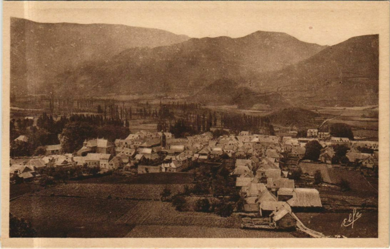 Carte postale ancienne Bedous Vue Generale à Bedous