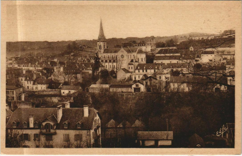 Carte postale ancienne Oloron-Sainte-Marie Quartier et Eglise Notre-Dame à Oloron-Sainte-Marie