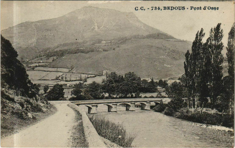 Carte postale ancienne Bedous Pont d'Osse à Bedous