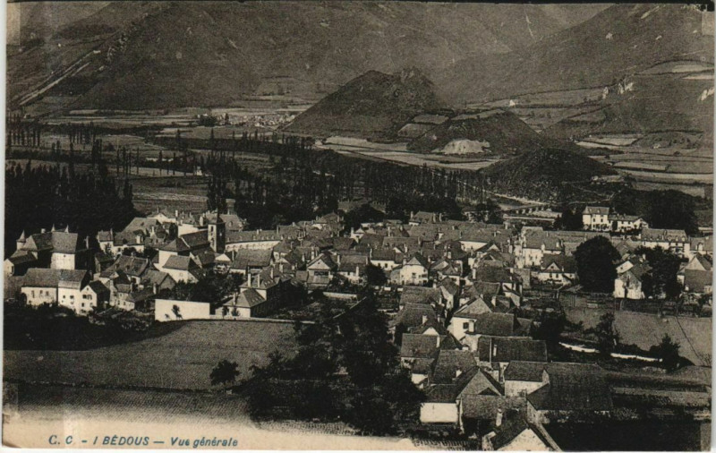Carte postale ancienne Bedous Vue Generale à Bedous