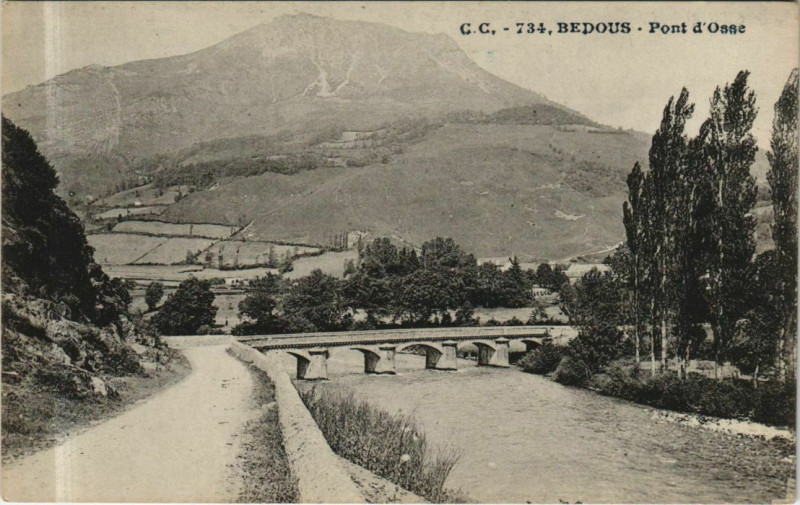 Carte postale ancienne Bedous Pont d'Osse à Bedous