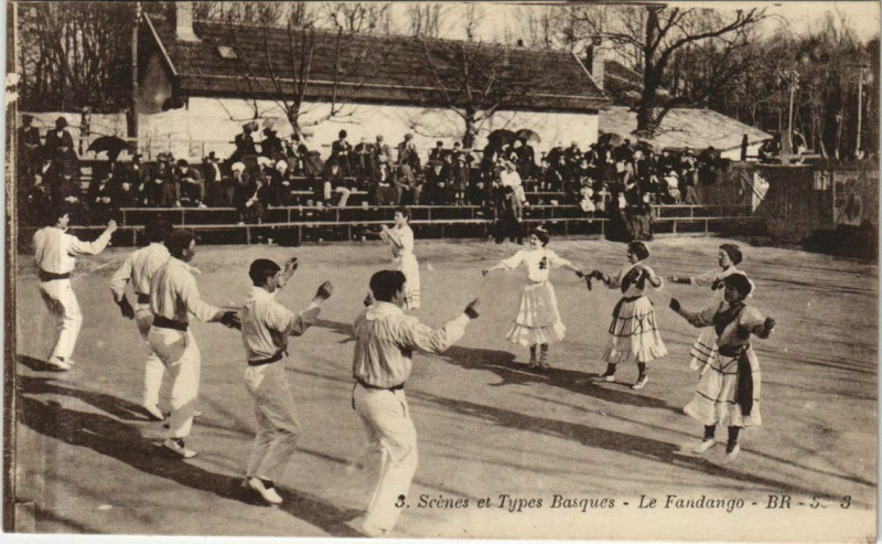 Carte postale ancienne Scenes et Types Basques - Le Fandango - Folklore