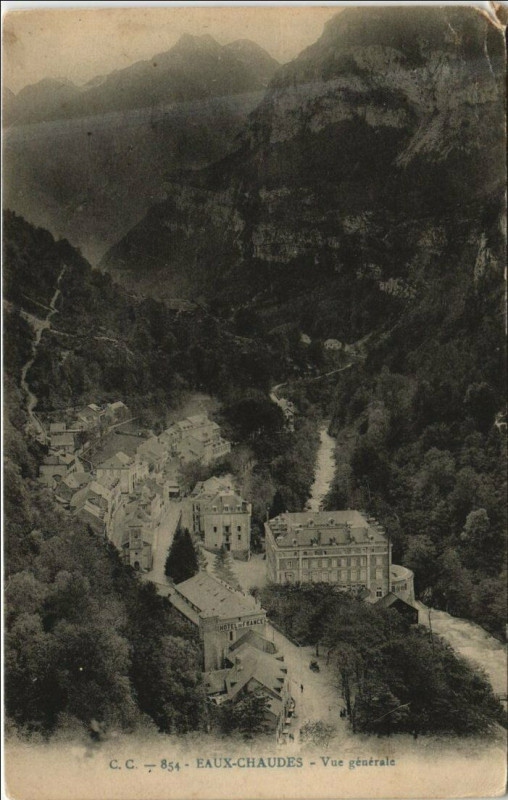 Carte postale ancienne Eaux-Chaudes Vue Generale