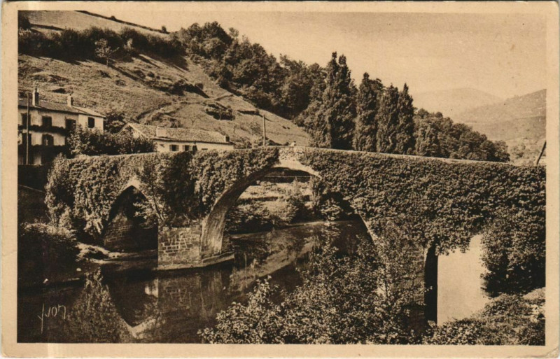 Carte postale ancienne Bidarray Le Tres Pittoresque et Vieux Pont à Bidarray