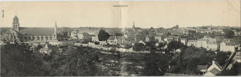 Carte postale ancienne Fontevrault Vue Generale - Double Sided Postcard