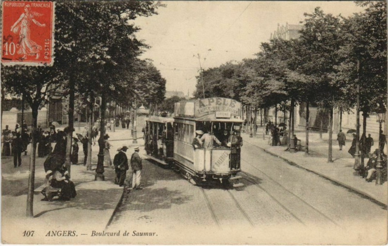Carte postale ancienne Angers Boulevard de Saumur à Angers
