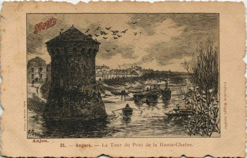Carte postale ancienne Angers La Tour du Pont de la Haute-Chaine à Angers