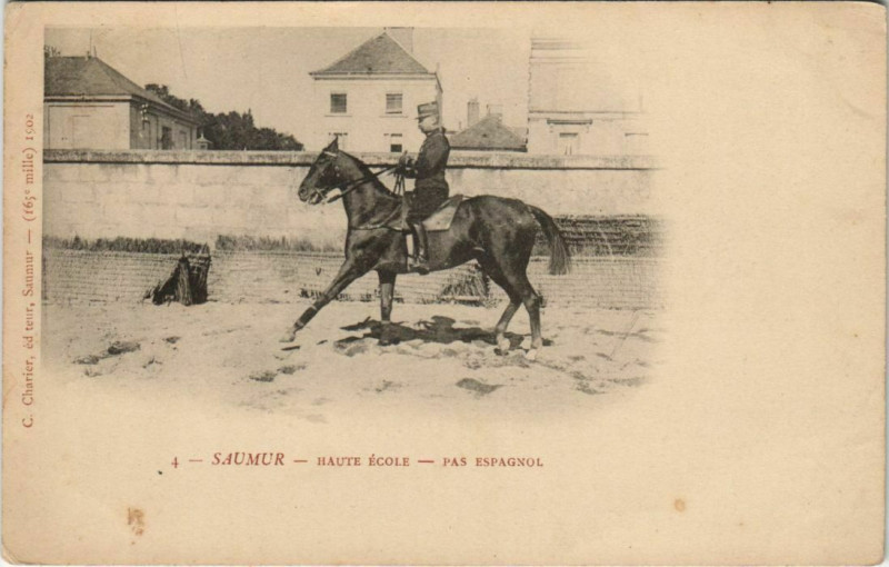 Carte postale ancienne Saumur Haute Ecole - Pas Espagnol à Saumur