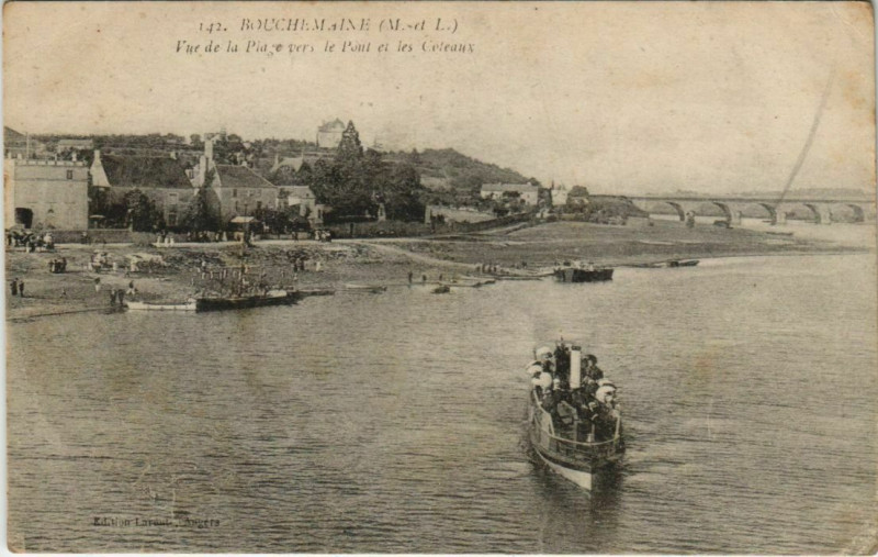 Carte postale ancienne Bouchemaine Vue de la Plage à Bouchemaine