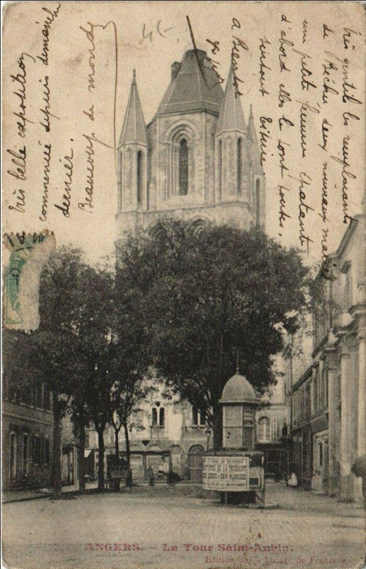 Carte postale ancienne Angers La Tour Saint-Aubin à Angers