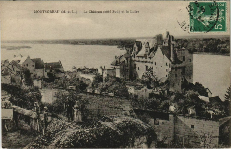 Carte postale ancienne Montsoreau Le Chateau et la Loire à Montsoreau