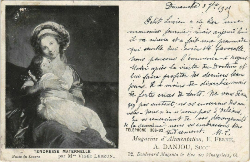 Carte postale ancienne Tendresse Maternelle