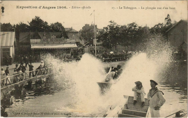 Carte postale ancienne Angers Exposition 1906 - Le Toboggan à Angers