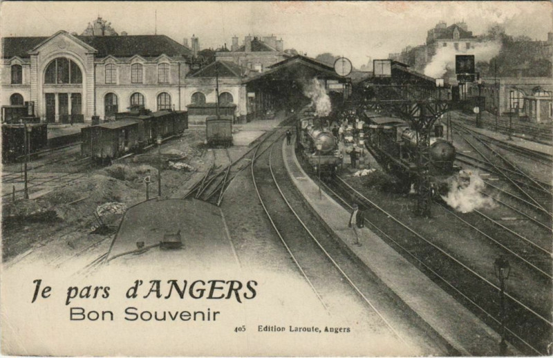Carte postale ancienne Angers La Gare à Angers