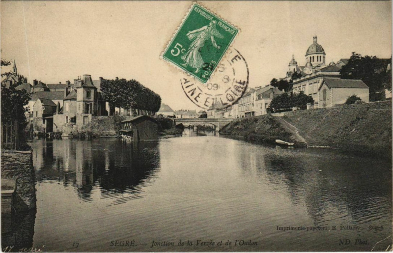 Carte postale ancienne Segre Jonction de la Verzee et de l'Oudon